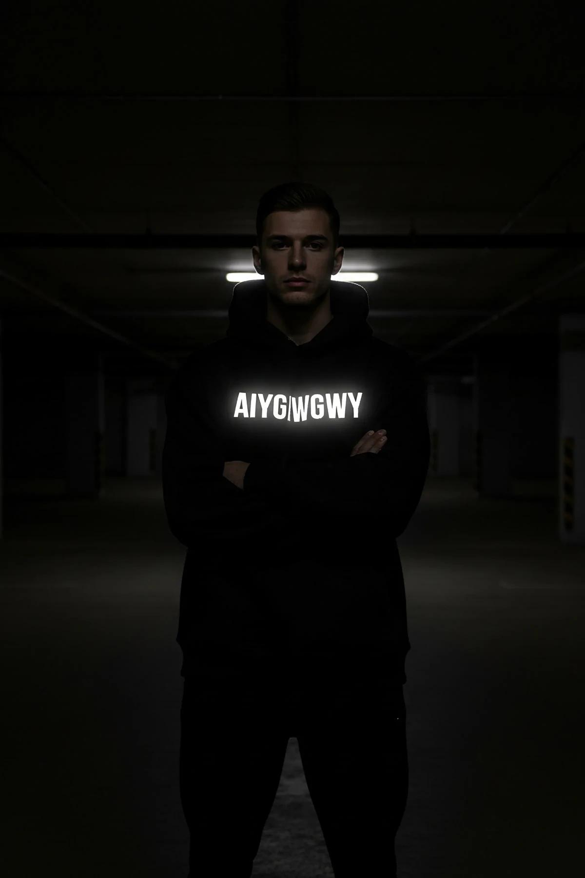 Reflective Glow-in-the-Dark Hoodie with Custom Text