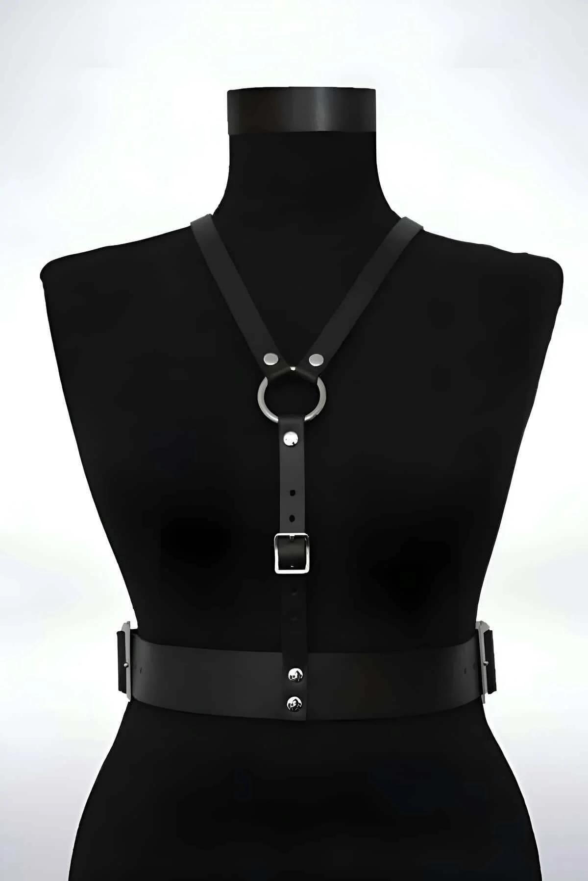 Wide espresso brown PU waist belt with silver snap studs front panel detail