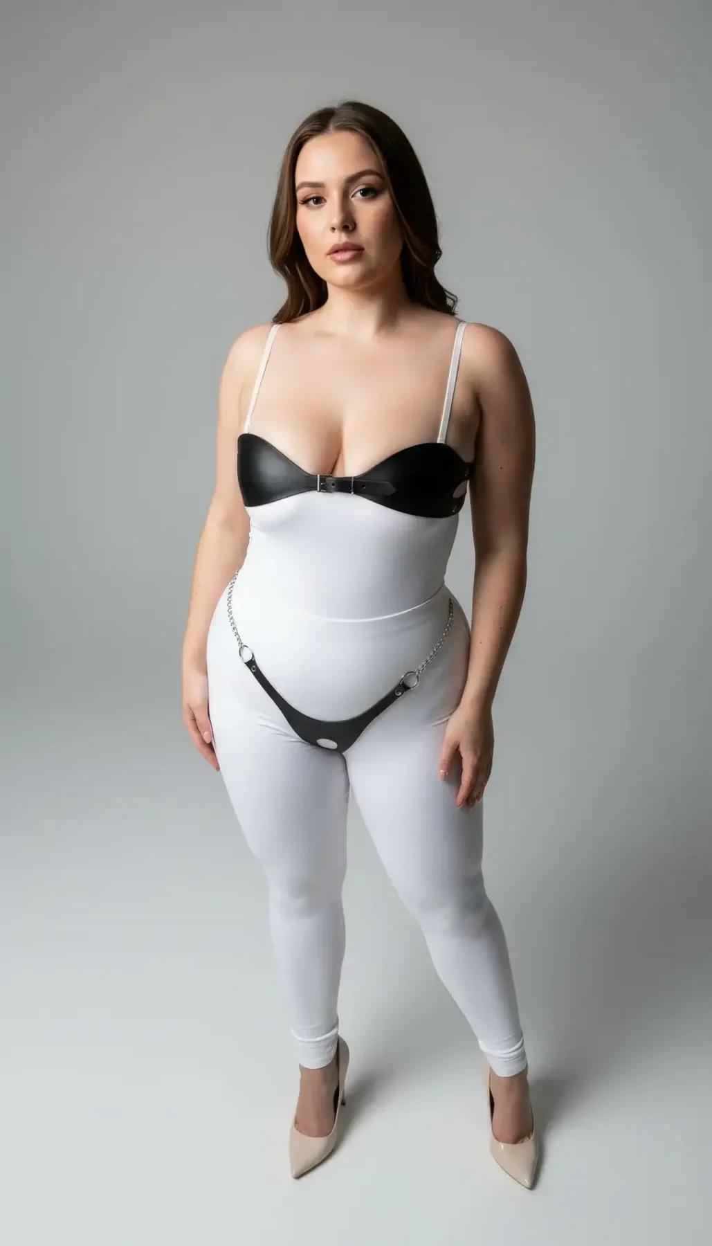 siyah PU vegan deri göğüs harness bandı büyük beden 42-54 ayarlanabilir toka detayı