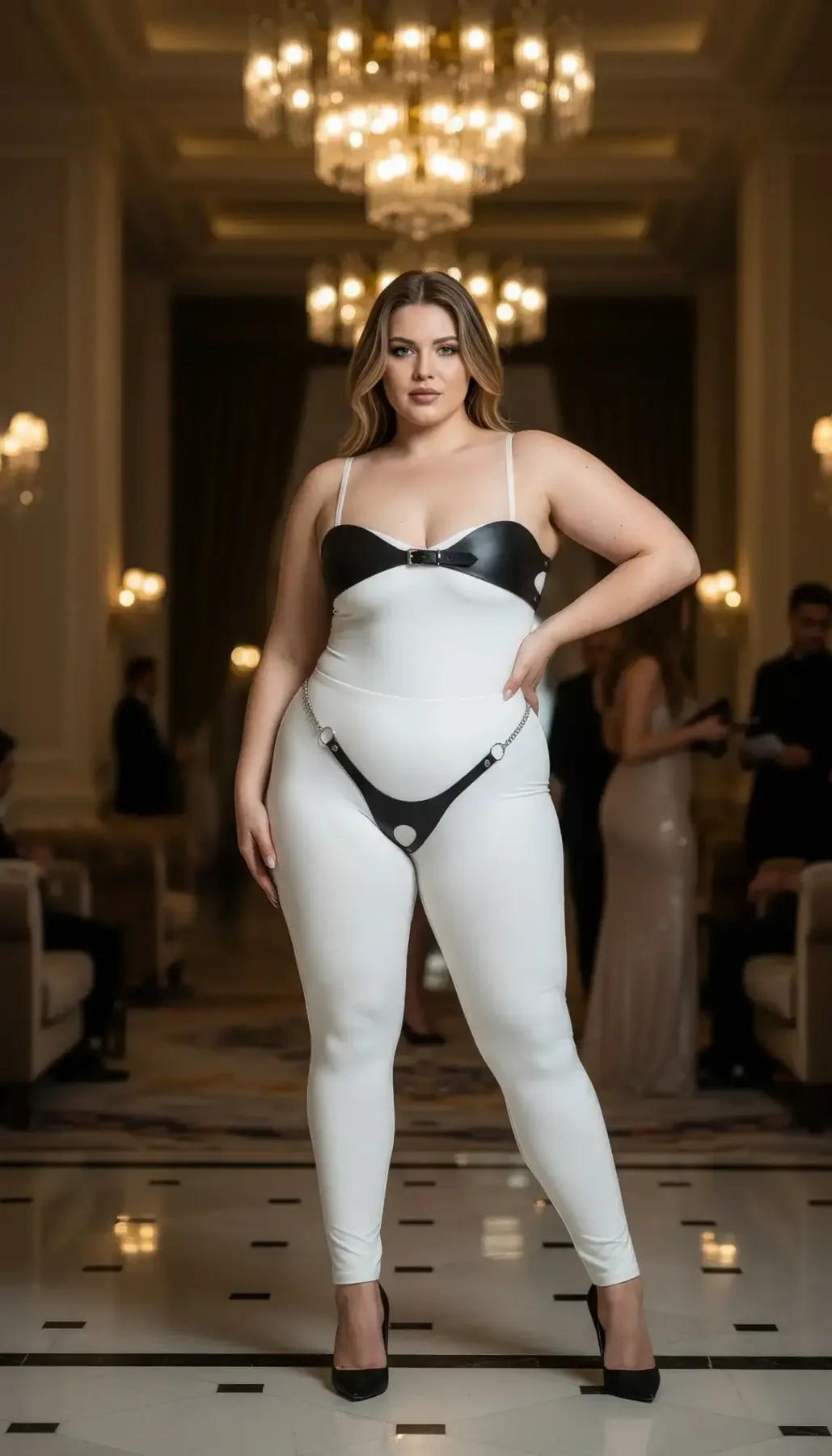 gümüş zincir O-halka bel aksesuarı siyah harness takım yan görünüm