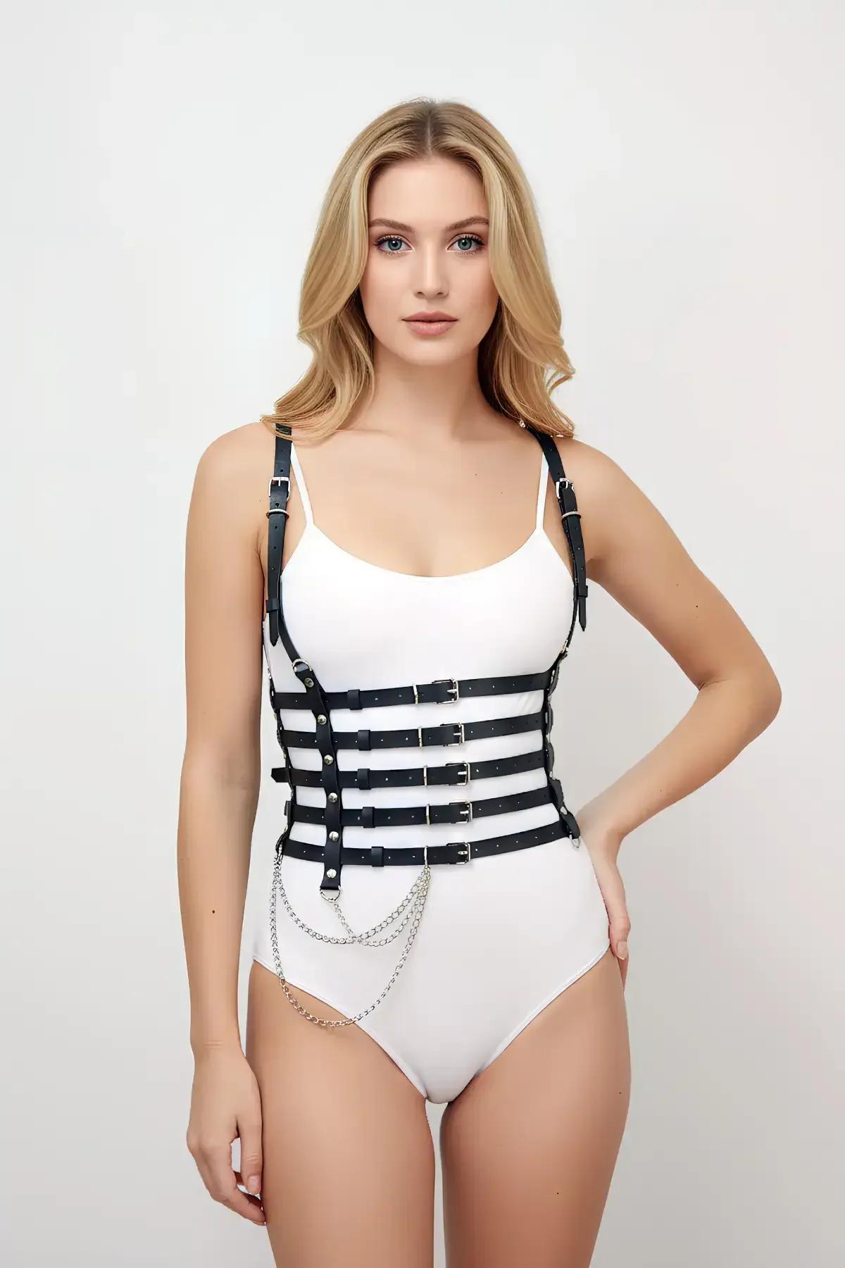 Multi-Strap Waist Harness with Detachable Chain