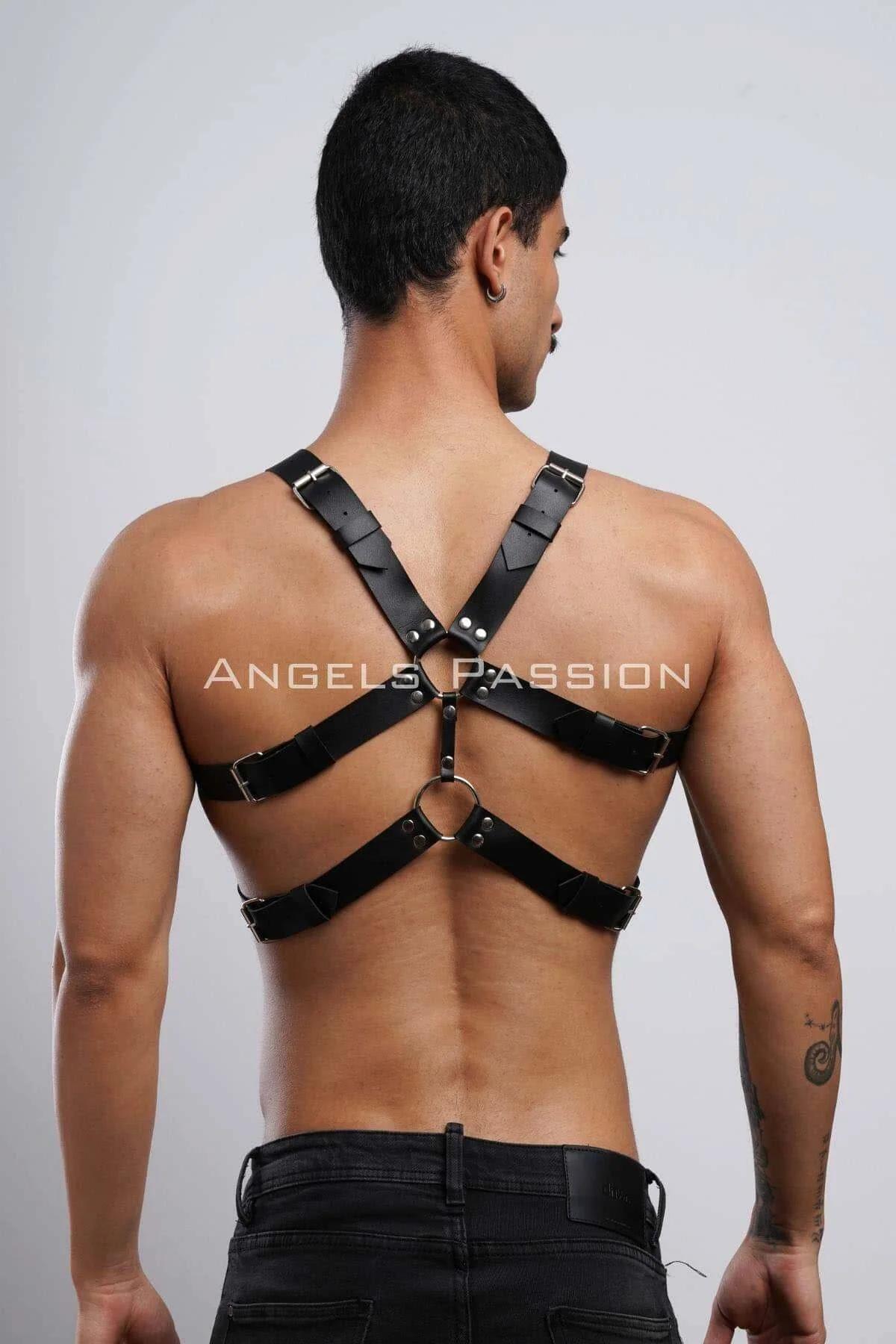 Studded Faux Leather Full Body Harness