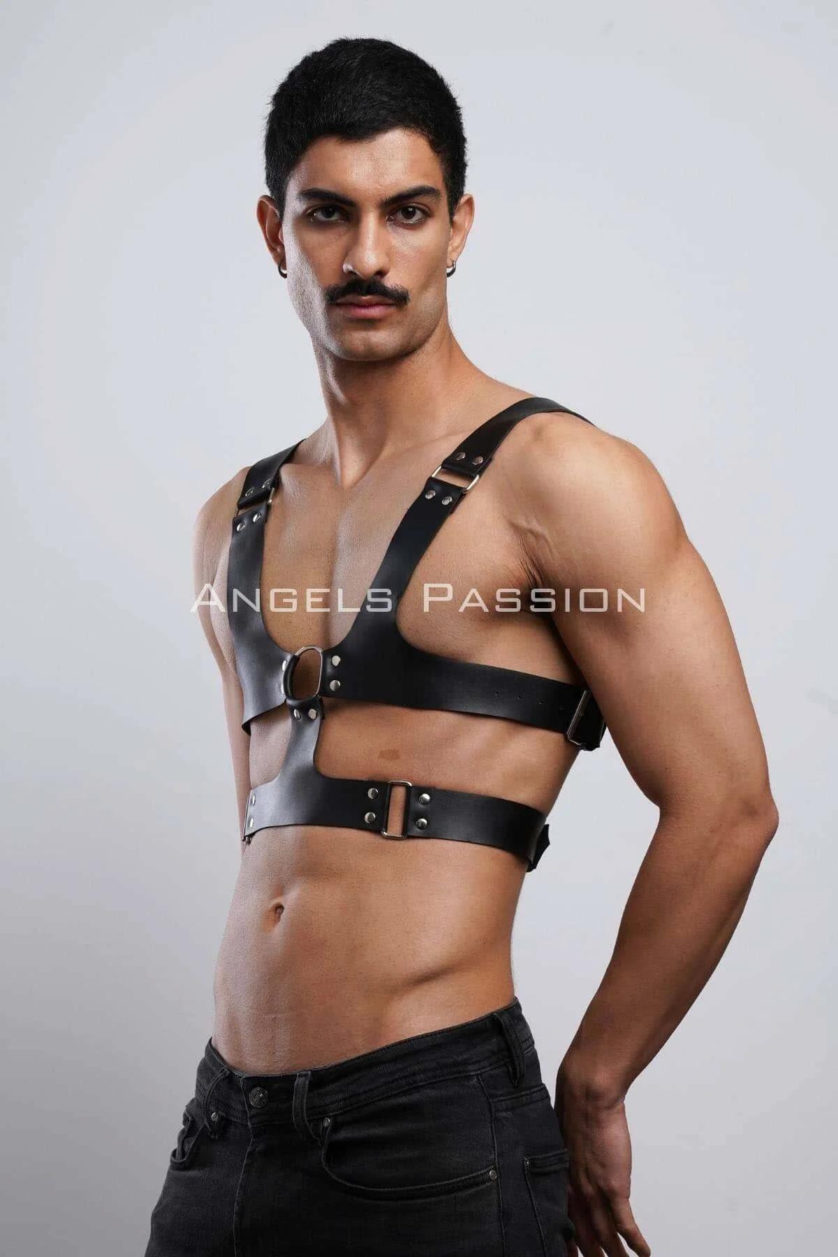 Strappy Chest Harness with O-Ring Detail