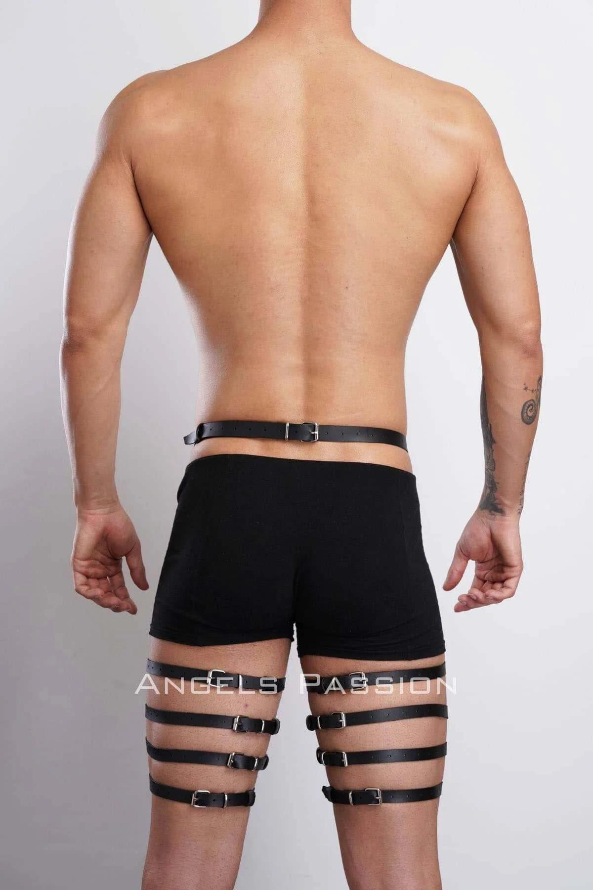 Adjustable Faux Leather Leg Harness with O-Rings