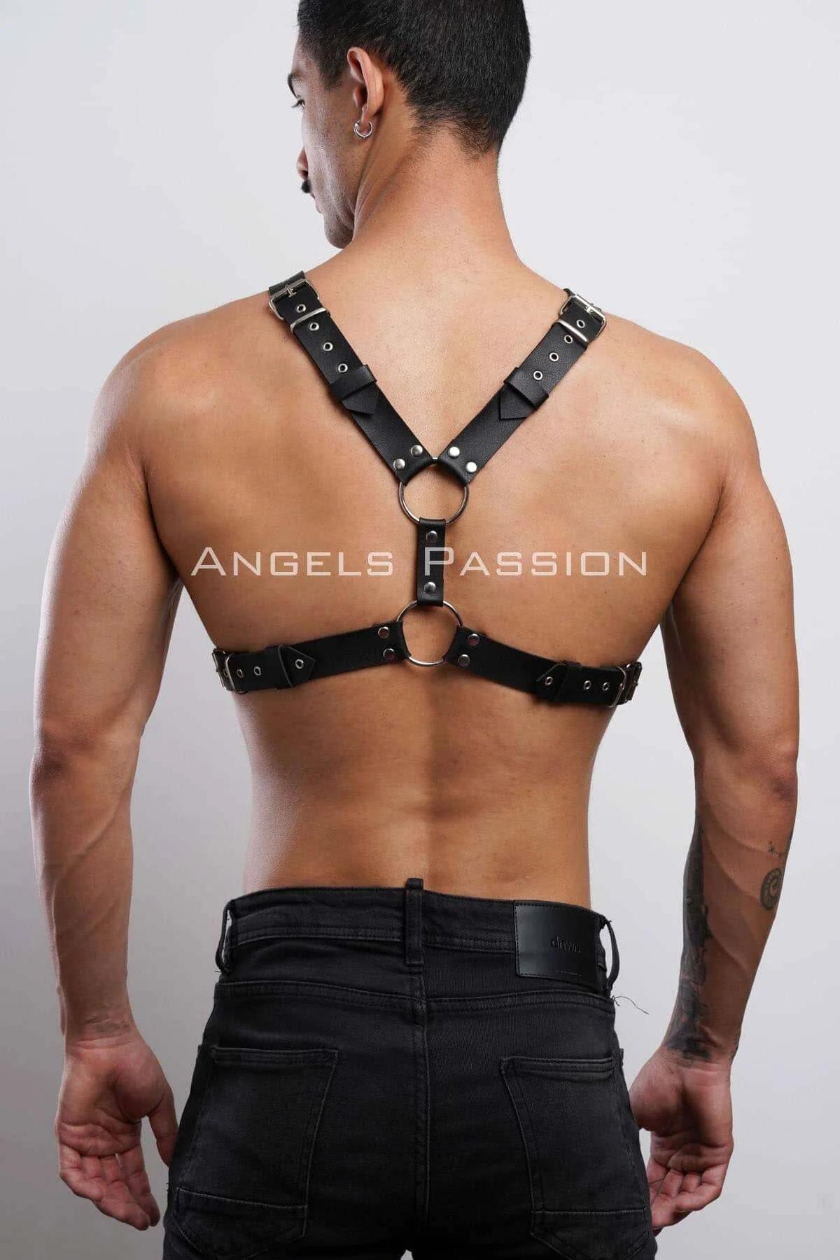 Studded Chest Harness with O-Ring Accents