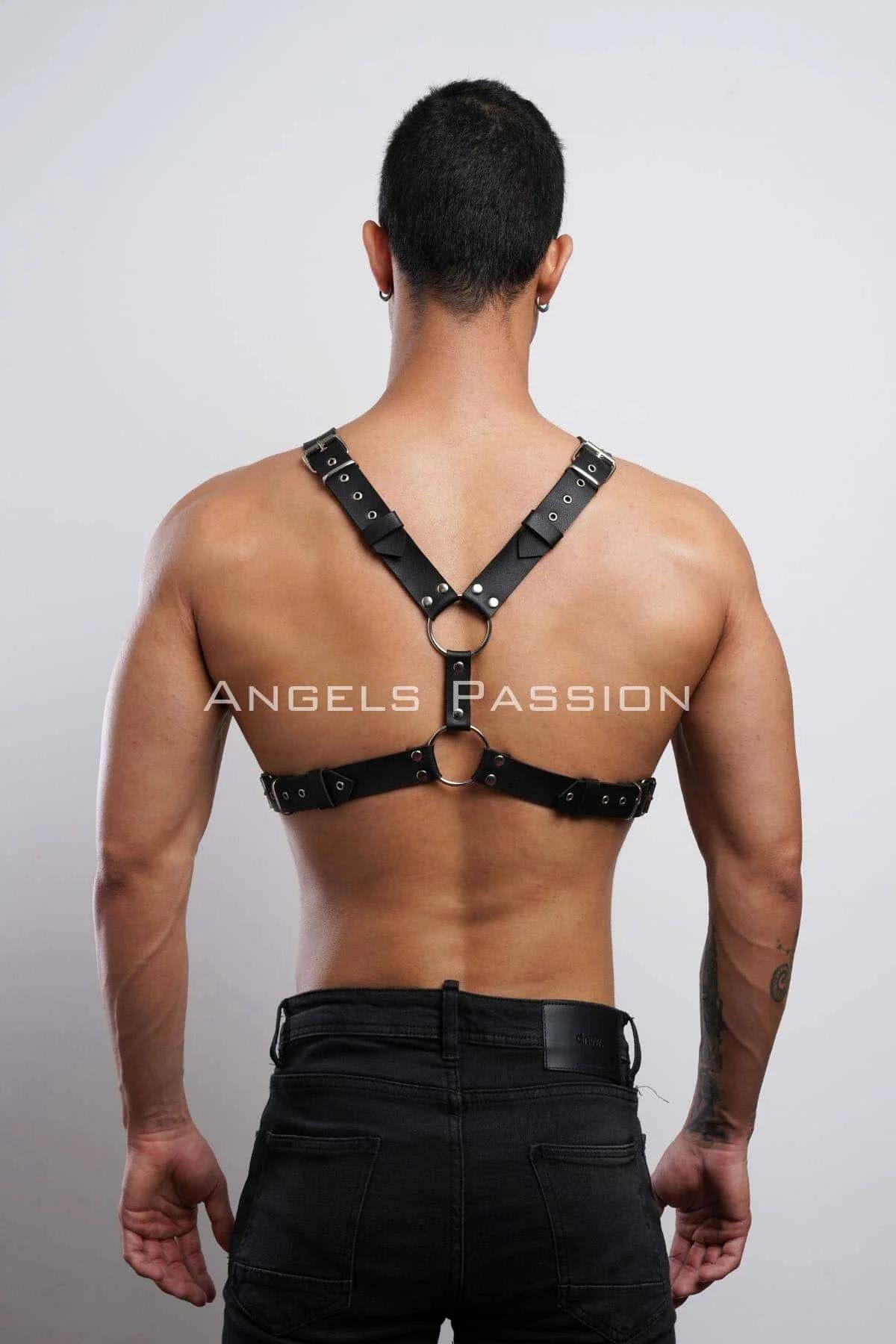 Studded Chest Harness with O-Ring Accents