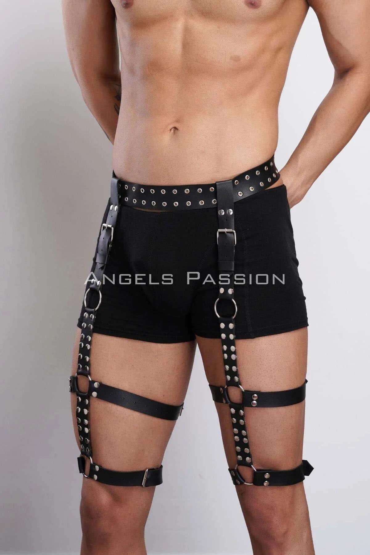 Studded Leg Harness with O-Ring Garters