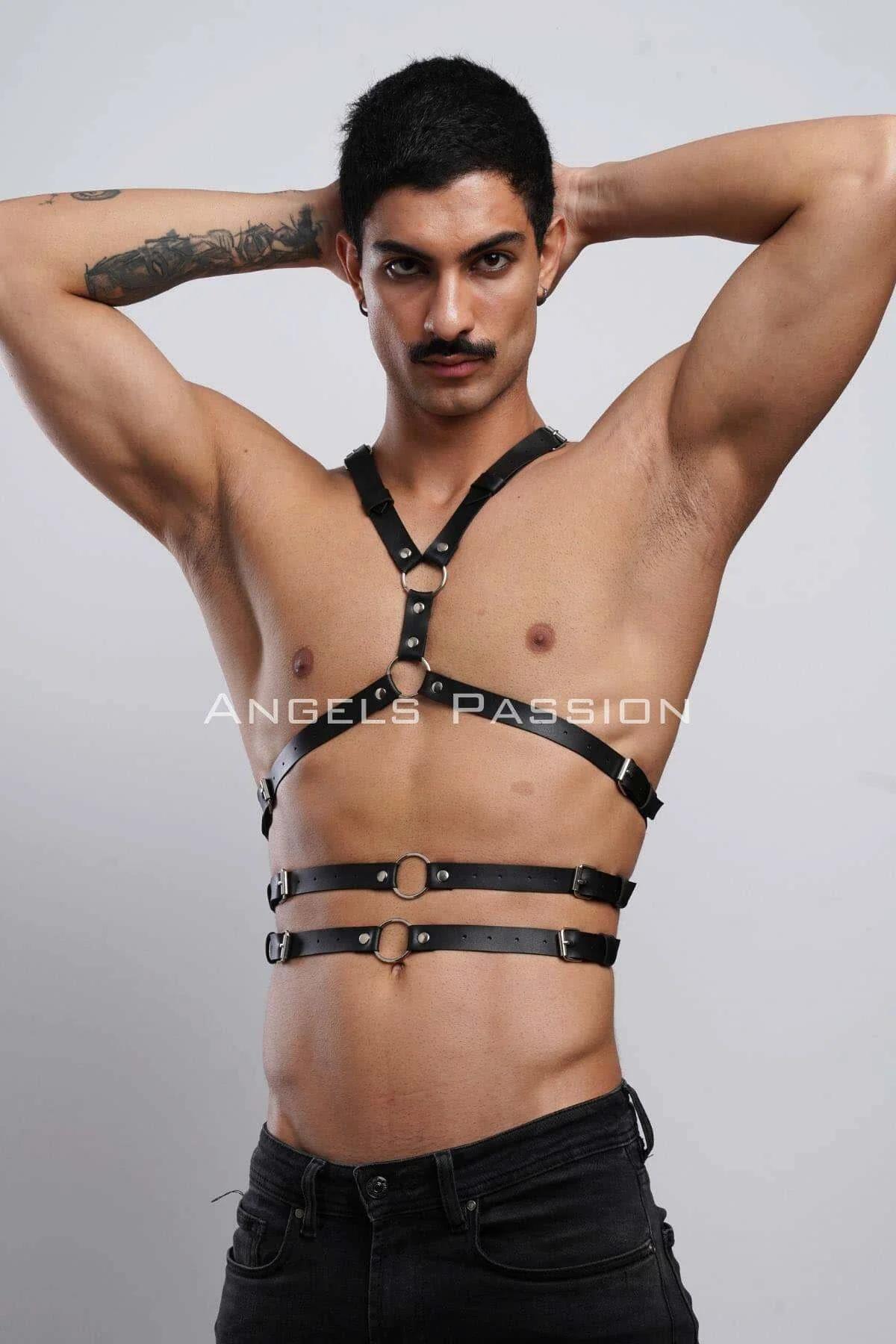 Strappy Cage Body Harness with O-Ring Detail