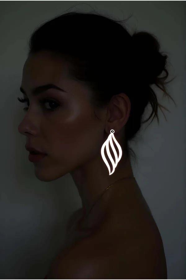 Reflective Laser-Cut Swirl Earrings