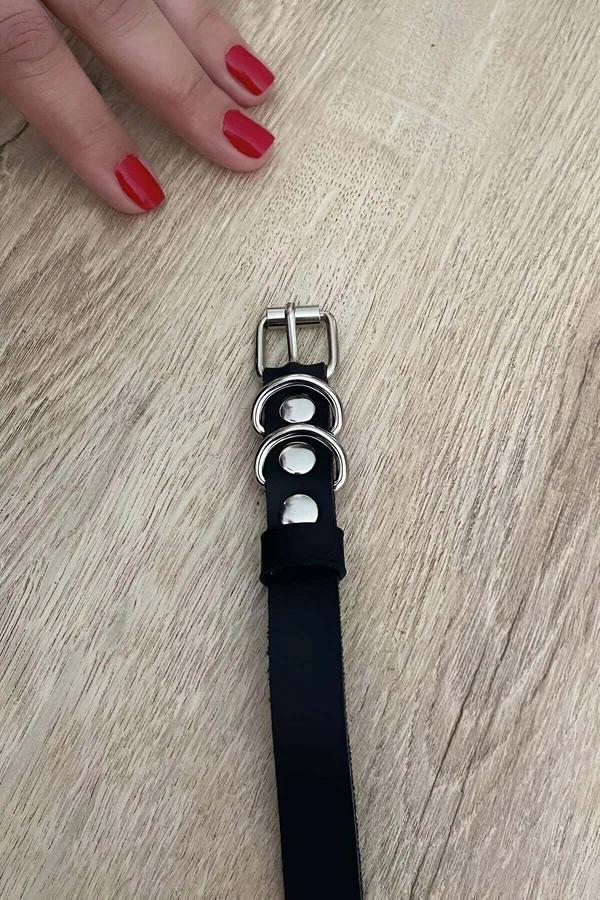 Adjustable Black Vegan Leather Strap with Dual D-Rings