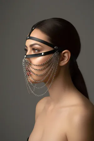 Leather Sexy Mask with Chain - APFT465