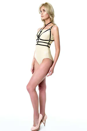 Stylish Sexy Chest Harness with Neck Tie - APFT235