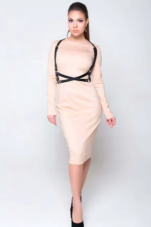 Leather Accessory on Dress - APFT204