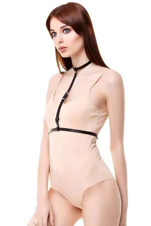 Single Row Neck Waist Leather Harness - APFT188
