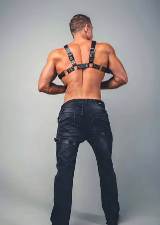 Sexy Leather Men's Harness on Chest - APFTM52