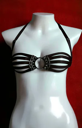 Rubber Bra Harness - Sexy Women's Bra Rubber Harness - Sexy Underwear - APFT577