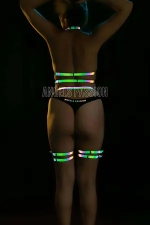 Garter Bustier Harness Set with Colorful Reflections in the Dark - APFT257