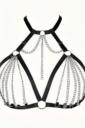 Chained Elastic Sexy Chest Harness - APFT805