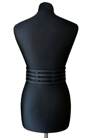 Leather Women's Leather Four Row Waist Belt - APFT910