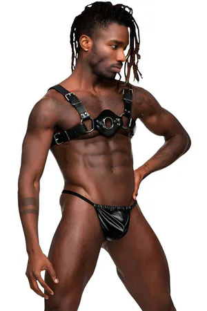Men's Leather Chest Harness, Fancy Wear, Men's Leather Underwear - APFTM151