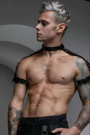 Stylish Men's Harness with Neck - Biceps and Shoulder Detail - APFTM171