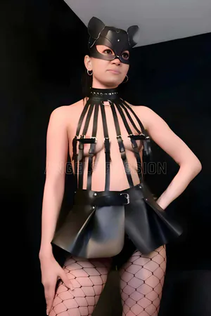 Stylish Skirt Harness with Bustier and Choker Look - APFT998