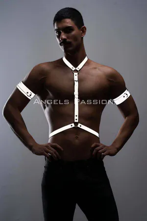 Reflective Reflective in the Dark (Reflective) Men's Chest and Biceps Harness Set - APFTM15