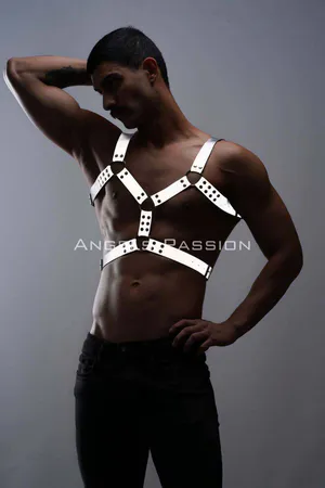 Men's Chest Harness - Reflective (Reflected in the Dark) Chest Harness - APFTM78