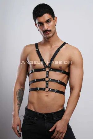 Men's Underwear Sexy Fantasy Wear - Men's Leather Fantasy Wear - Sexy Men's Leather Harness - APFTM38