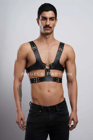 Men's Leather Belt, Stylish Men's Shirt - Belt Over T-Shirt - APFTM119