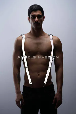 Glow in the Dark - Reflective Trousers Suspenders, Men's Chest Harness - Reflective Clubwear - APFTM135