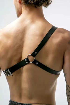 One Shoulder Leather Men's Harness - APFTM211