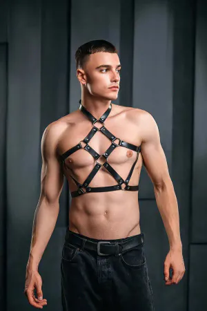 Men's Leather Chest Harness, Men's Fancy Wear, Men's Party Wear - APFTM230