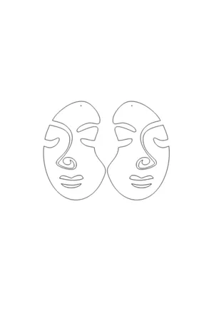 Rainbow Reflective Abstract Women's Face Earrings, Stylish Laser Cut Earrings - APBJ005