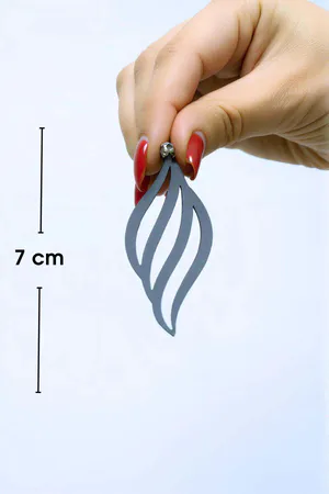 White Reflective Shell Earrings, Stylish Laser Cut Earrings - APBJ006