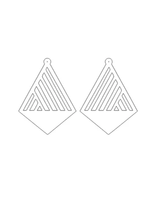 White Reflective Triangle Earrings, Stylish Laser Cut Earrings - APBJ007