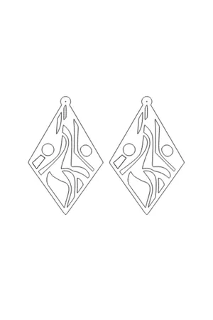 Rainbow Reflective Geometric Earrings, Stylish Laser Cut Earrings - APBJ009