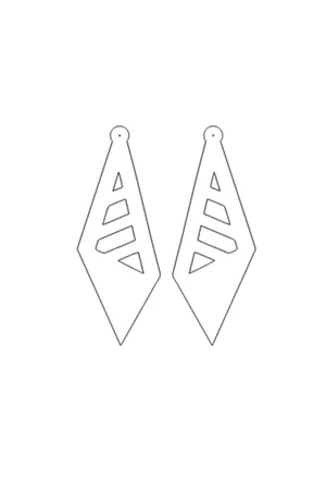 White Reflective Prism Earrings, Stylish Laser Cut Earrings - APBJ011