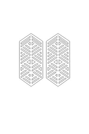 White Reflective Modern Geometric Earrings, Stylish Laser Cut Earrings - APBJ015
