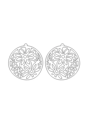 Rainbow Reflective Flower Earrings, Stylish Design Laser Cut Earrings - APBJ023