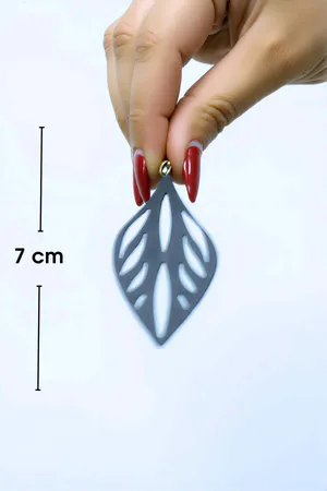 White Reflective Drop Earrings, Stylish Design Laser Cut Earrings - APBJ026