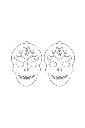 Black Skull Gothic Earrings, Stylish Laser Cut Leather Earrings - APBJ014