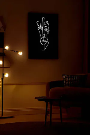 Abstract Face Reflective Leather, Abstract Face That Reflects When Light Hits It in the Dark