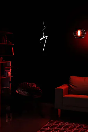 Reflective Female Figure Leather Wall Painting