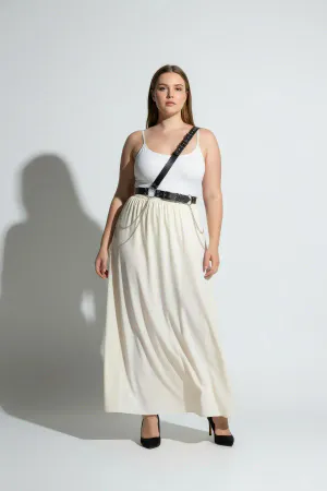 Plus Size Black Women's Belt Chain Detailed Body Harness Style Body Accessory - APFT813