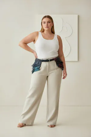 Large Size Black Women's Belt Thick Corset Type Leather Aesthetic Design - APFT1254