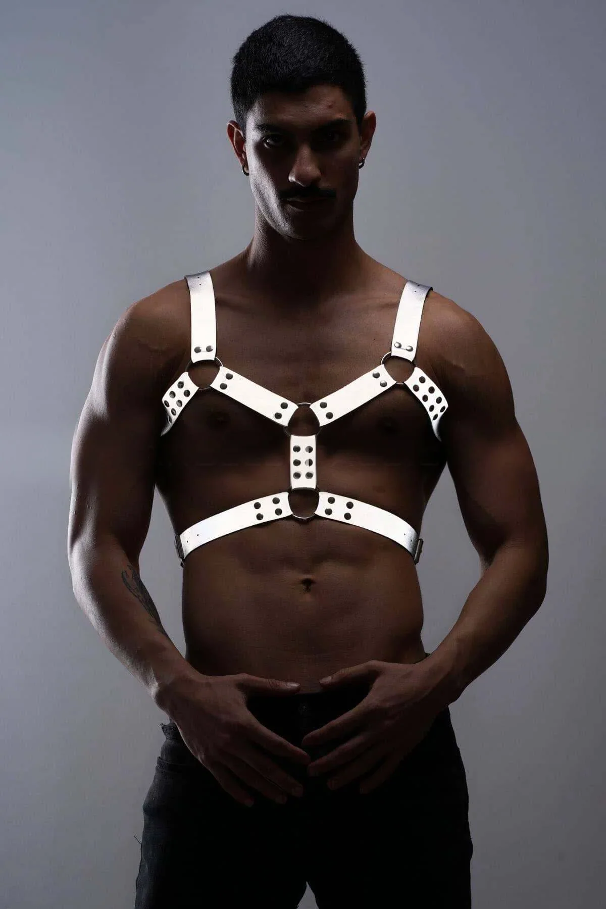 Reflective Chest Harness with O-Ring Accents